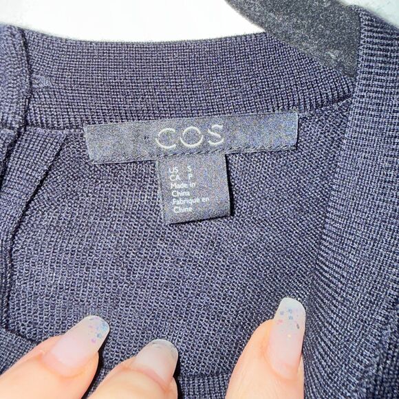 COS Wool/Silk Layered Sweater Tunic - Navy S - Picture 5 of 7